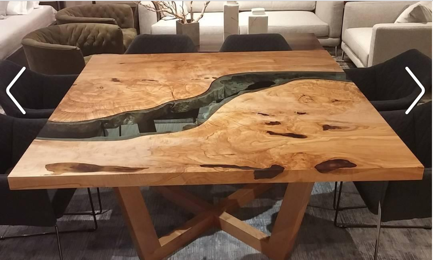 epoxy resin table, live edge furniture